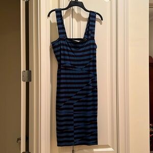 Nicole Miller blue and black striped dress